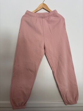 Girls' Pink Elastic Waist Jogger Pants